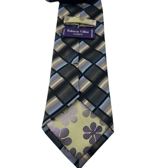 ROBERTO VILLINI Contour Men's 100% Silk Necktie Designer Geometric Striped Lot o - Picture 10 of 15